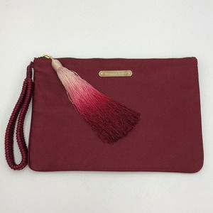 Victoria’s Secret Burgandy Clutch w/ombré tassel and braided wrist strap